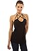 PattyBoutik Women Geometric Straps V Neck Halter Top (Black Small)
