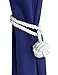 Home Queen Curtain Tiebacks Hand Knitting Cord Rope Holdbacks, Decorative Window Curtain Tie, Drapery Tie Back with Single Ball (1 Pair, Off White)