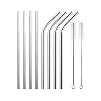 Stainless Steel Straws Metal Straws, Fits 20 oz Tumbler, FDA-Approved Extra Long Reusable Ecofriendly Set of 8