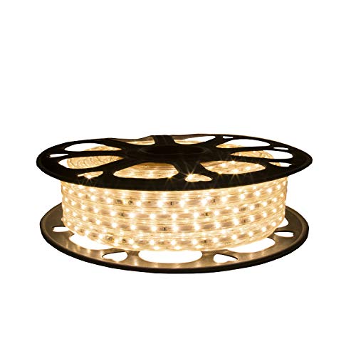Tecnolite Aplicaciones-Tlapps. Manguera plana de LED para exterior 127V,IP65 en tonos blanco calido y luz de dia Garantia 2 años (Blanco Cálido 3528SMD)