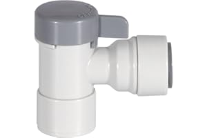 RO Tank Ball Valve for Reverse Osmosis Water Filter System - 1/4" Inner Thread x 3/8" Tube Push