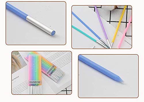 20 Count Party Long Thin Cake Candles Metallic Birthday Candles in Holders for Birthday Cakes Decorations, Rainbow