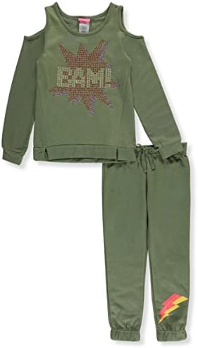 Kidtopia Big Girls' 2-Piece Outfit - olive, 10-12