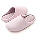 HOMOSEAL Women's Slippers Washable Closed Toe Ultra Lightweight Cotton Indoor Slipper, M, Pink