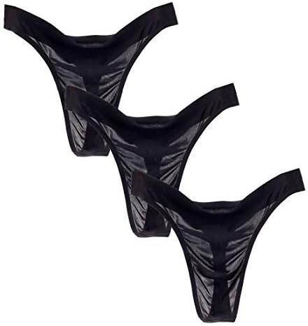 Agdoizry Men's Thongs G String Ice Silk Low-Rise Panties 7 Colors
