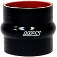 HPS HTSHC-300-L6-BLK Silicone High Temperature 4-ply Reinforced Straight Hump Coupler Hose, 40 PSI Maximum Pressure, 6" Lengt