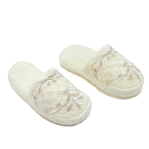 Minteks Bride Bridesmaid Hotel Spa Slippers for Women, Washable Cotton