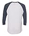 Next Level Women's Rib Collar 3/4 Sleeve T-Shirt, Indigo/ Heather White, Medium