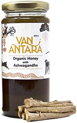 Vanantara Organic Honey with Ashwagandha | NMR Tested and Certified | USDA Certified | 100% Pure Honey | 325gm | From the house of Nature's Nectar Honey | Best Honey from Sundarbans | Since 1996