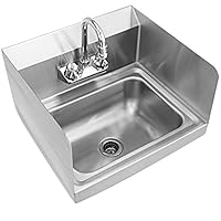 Dayanaprincess New Useful Chic Stainless Steel Hand Washing Sink with Faucet Large Bowl Size Bathroom Silver Waterfall Drain Handle