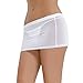 YiZYiF Women's Mesh Transparent Sheer Short Dresses Tight Hip Mini Skirts White