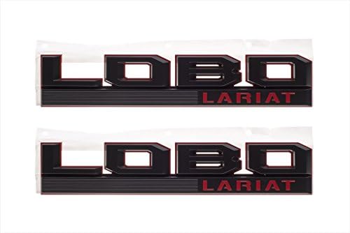 2015-2016 Ford F-150 LOBO Lariat Red &amp; Black Fender Emblems Right Left Pair OEM
