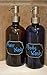 Firefly Craft 2 Pack Amber Glass Bottles with Stainless Steel Pump and Chalkboard Labels, 16 Ounces Each