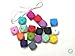 Silicone Focal Beads, Hexagon Silicone Beads for Keychain Making, Necklace, Bracelet by Blue Rabbit Co (Large 17mm, 20 Pieces, Rainbow)