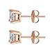 2.00 Carat Rose Gold Overlay Sterling Silver 925 Unisex Silver Stud Earrngs. 1.00 Carat Each Stone