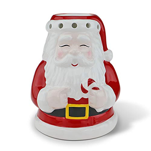 STAR MOON Ceramic Tealight Candle Holder Essential Oil Burner Aromatherapy Wax Candle Tart Burner Warmer Diffuser Aroma Candle Warmers Porcelain Decoration for Living Room Bedroom Smiling Santa Claus