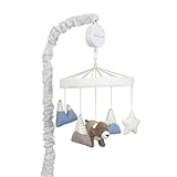 Dwell Studio Bear Hugs Nursery Crib Musical Mobile, Blue/Gray/White Bear/Mountains