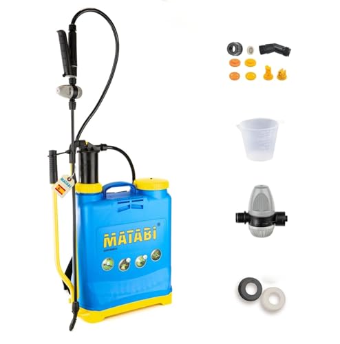 Matabi - Manual Backpack Sprayer - 12L - Fibreglass Lance - 3 Positions Pressure Regulator - Padded Straps - Garden, Orchard and Agriculture - Super Green 12 - Made in Europe