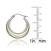 Hoops & Loops Sterling Silver Two-Tone Triple Circle Round-Tube Polished Hoop Earrings, 20mm