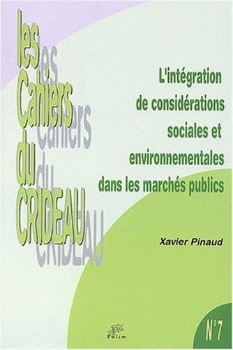 L' intégration de considérations sociales et environnementales dans les marchés publics