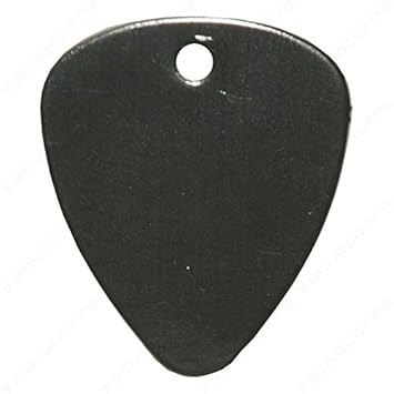 Plektrum mit persönlicher Gravur Farbe schwarz mit Kette-Schlüsselanhänger