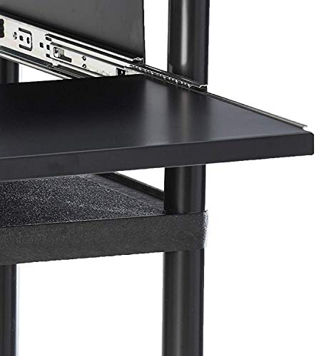Offex Mobile 3-Shelf Presentation Storage AV Cart with Electric 4 Casters, Black (OF-LP34LE-B) - Thumbnail 4
