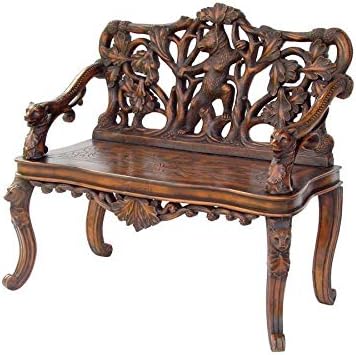 Design Toscano Black Forest Rustic Lodge Sculptural Bear Bench