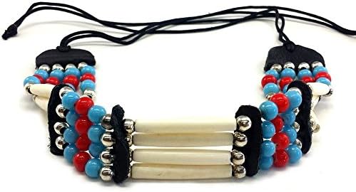 Local Bead Shop Traditional Handmade 4 Line Buffalo Bone Hairpipe Tribal Choker Necklace