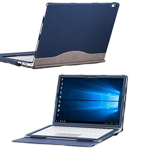 for Microsoft Surface Book 2 15 inch Cover Case, PU Leather Detachable Protective Folio Case for 15 Inch Microsoft Surface Book 2 (15" Surface Book 2, Blue)