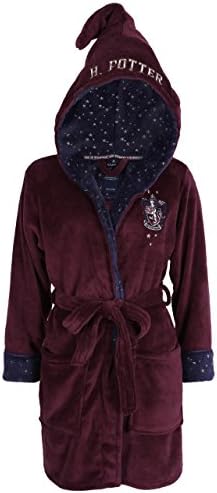 Soft & Fluffy, Burgundy/Navy Dressing Gown Ladies Gryffindor Harry Potter