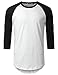 URBANCREWS Mens Hipster Hip Hop 3/4 Sleeve Longline Raglan Baseball Tee Shirt