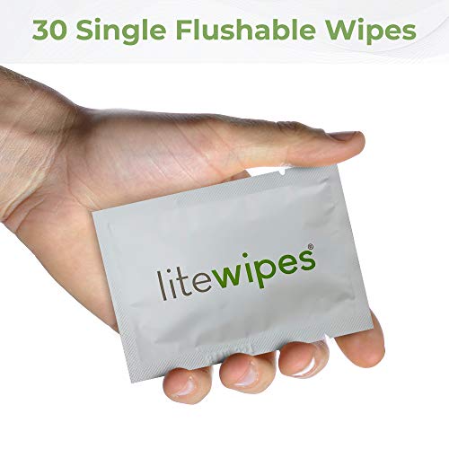 Litewipes Individual Flushable Wipes for Adults, Unscented Wet Wipes