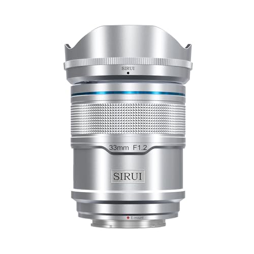 SIRUI Sniper 33mm Autofokus Objektiv, F1.2 Telephoto APS-C Camera Objektiv E Mount Objektiv für A6400, A6700, ZV-E10, FX3/30 (E-Mount, Silver)