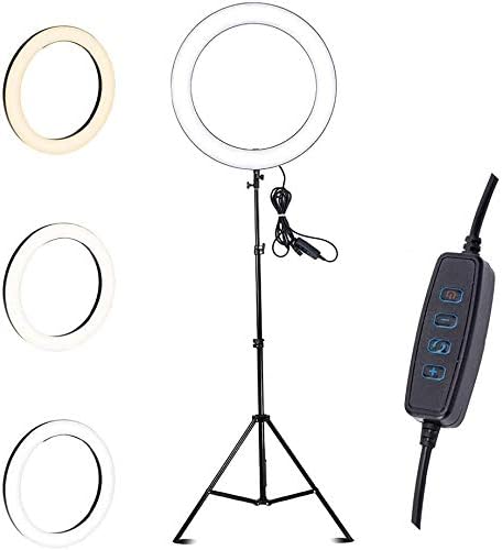 Amazon Co Jp ライブストリーミング写真 動画撮影用ledリングライト 2 1メートルのスタンド付き7インチの自分撮りリングライト キット メイクアップリングライト3照明調光モード 家電 カメラ