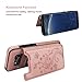 Vaburs S8 Case Wallet with Card Holder, Embossed Butterfly Premium PU Leather Double Magnetic Buttons Flip Shockproof Protective Case Cover for Samsung Galaxy S8 (Rose Gold)