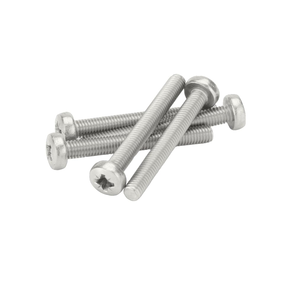 M4 (4mm x 50mm) Pozi Pan Head Machine Screws - A2 Grade Stainless Steel (Pack of 20)