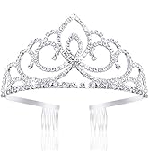 Didder Silver Tiara Crystal Tiaras for Girls, Elegant Rhinestone Princess Tiara Crown for Girls T...