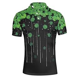 HUGS IDEA Shamrock Mens Golf Shirt Casual Sport