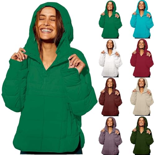 HOOUDO Coats for Women Uk Women's Lightweight Quilted Jackets Loose Casual Winter Coats Puffer Down Jacket Ladies Windbreaker Padded Warm Parka Outwear Winter Jackets for Women Uk Long