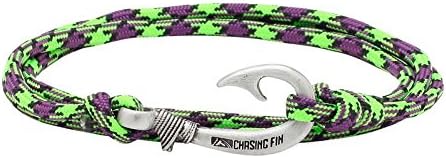 Chasing Fin Adjustable Bracelet 550 Military Paracord with Fish Hook Pendant (Zombie Camo)