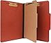 Pendaflex Pressboard Classification File Folder with Metal Fasteners, Letter Size, 1 Divider 4 Sections, 2 inch Expansion, Red - 10 Pack (27992)