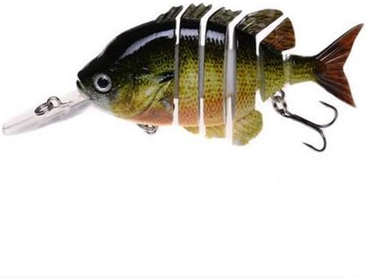 Fishing Lure 6 Jointed 3.9'' Swimbait Hard Fishing Lure Bass Bait with 2 Sharp Hooks