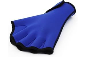 davidamy's gift Swim Gloves Aquatic Fitness Water Resistance Training Aqua Fit Webbed Gloves Blue (Small)