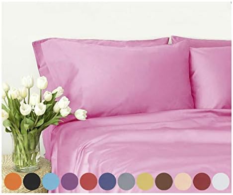 Swan Comfort Microfiber 4-Piece Bed Sheet Set - California King, Pink
