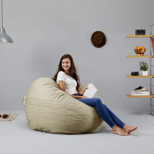 Big Joe Foam Filled Bean Bag Chair, Large, Oat Pricepulse