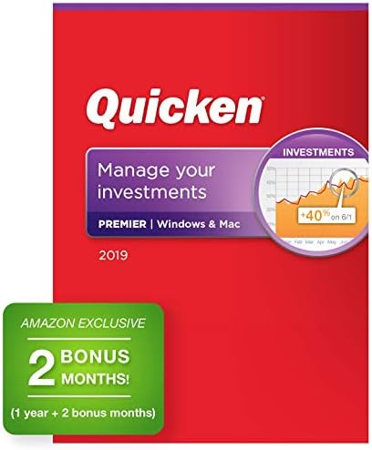 Quicken Premier 2019 Personal Finance & Budgeting Software [PC/Mac Disc] 1-Year Membership + 2 Bonus Months [Amazon Exclusive]