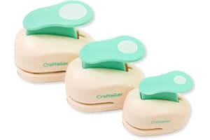 Craftelier - Paper Punch Set | 3/8", 5/8" & 1" Shape Hole Puncher for Paper Crafts | Round Hole Punch to Create Scrapbooks, DIY Cards & Journals | Craft Punch Set for Cardstock.