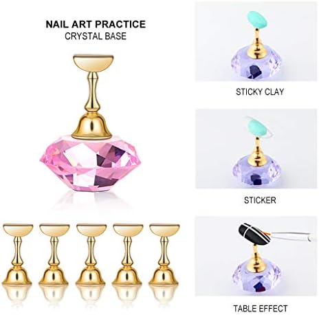 Crystal Nail Tips Practice Display Stand Magnetic Stuck Manicure Nails Holder Salon DIY Tools