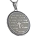 Serenity Prayer Medallion Pendant With Blue Enamel Border - Prayer Necklace - 12 Step Jewelry