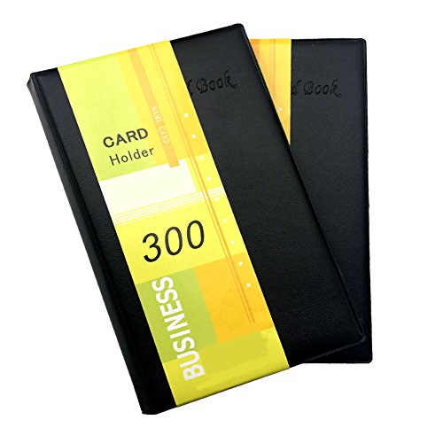 Business Name Card Holder Organizer Book - 2Pack PU Leather Holds 600 Cards